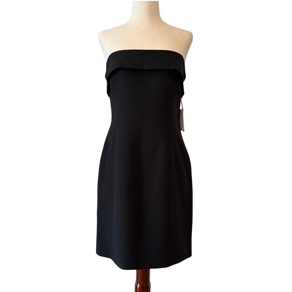 NWT Open Edit Black Strapless Foldover Mini Dress, Women’s Size Small